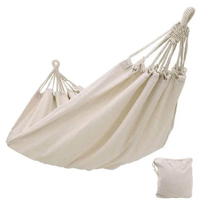 Outdoor Swing White Canvas Hammock Garden Decoration Hammock Outdoor Camping Trip