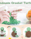 3 Pcs Cute Handmade Knitted Emotional Motivational Turtle Doll Home Room Decoration Funny Crochet Turtle With Positive Card Ornament