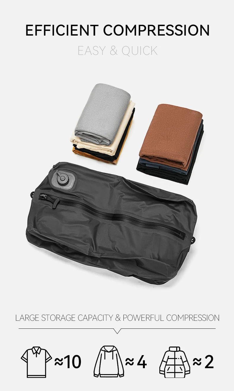 Automatic Vacuum Storage Bag for Clothes Travel Space Saver Compression Bag for Jackets Waterproof Clothing Organizer
