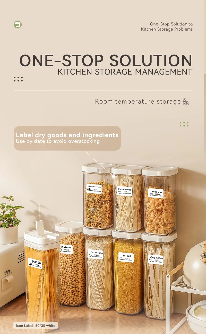 B21 Kitchen Label Printer, Bluetooth Wireless Thermal Label Maker 20–50mm, Inkless Freezer Sticker Printer for Home & Food Storage