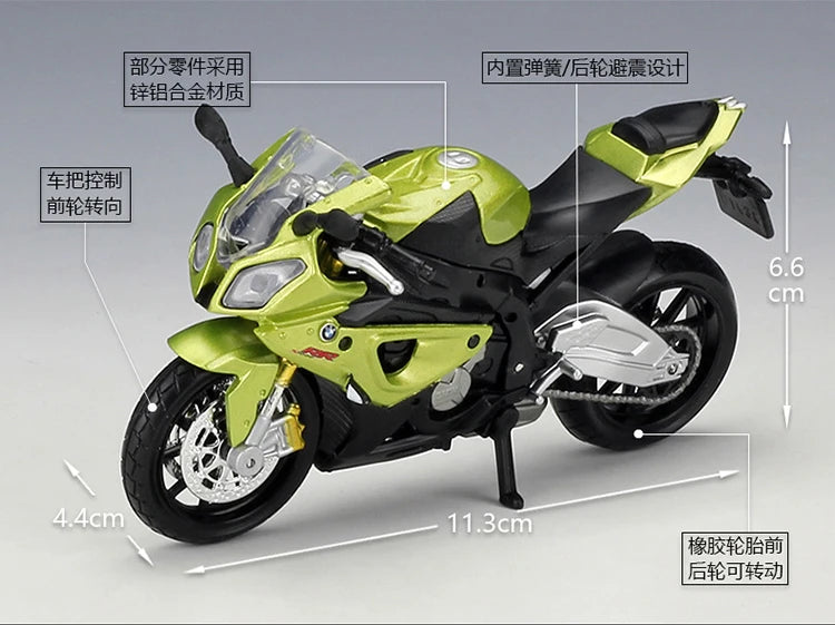 1 18 Scale BMW S1000RR Diecast Motorcycle Model
