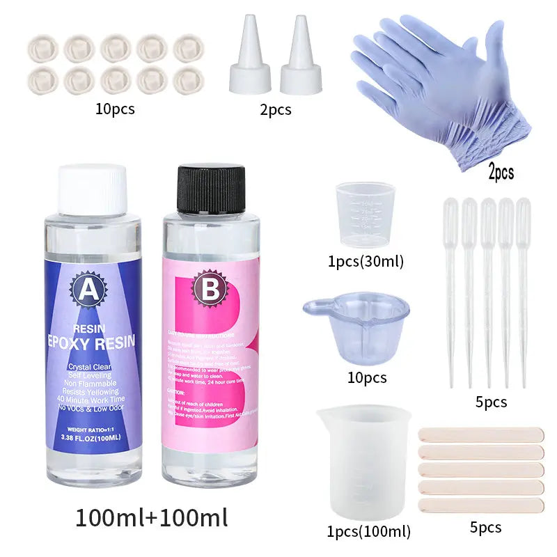 1:1 Crystal Clear Epoxy Resin Kit – High Gloss Bubble-Free Art Resin for Casting & Jewelry DIY