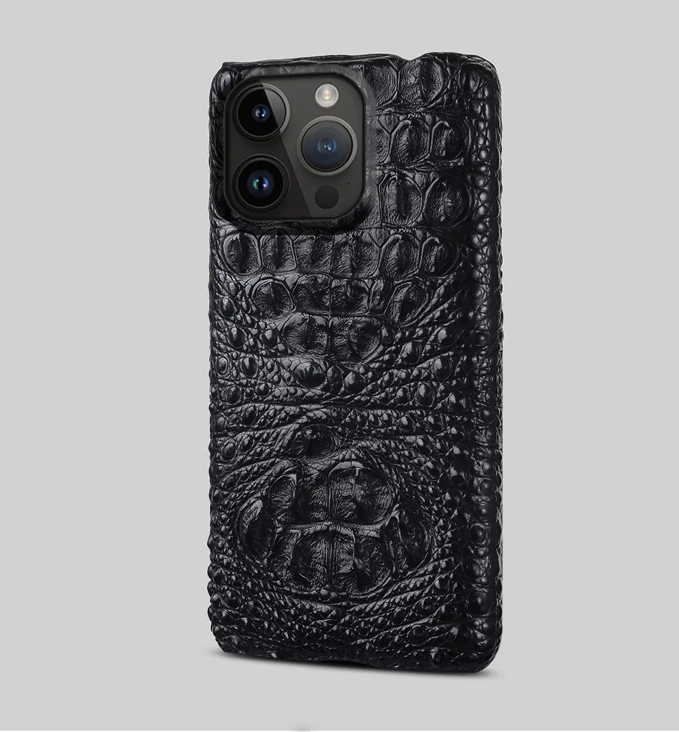 100% Genuine Crocodile Leather Phone Case For iPhone 16 15 14 Pro Max 15Pro 16 Plus Luxury Shockproof Back Cover