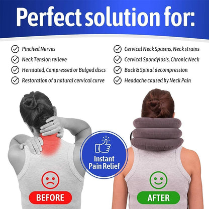 1Pcs Neck Stretcher Inflatable Cervical Neck Traction Brace Breathable Comfortable Protection Prevent Cervical Forward Leaning