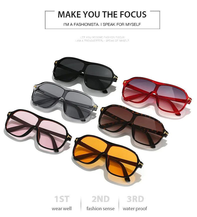 Retro Sunglasses T-Piece Large Frame Sun Glasses Trend Man Toad Eyewear Outdoor Fashion Sunscreen Eyeglasses UV400