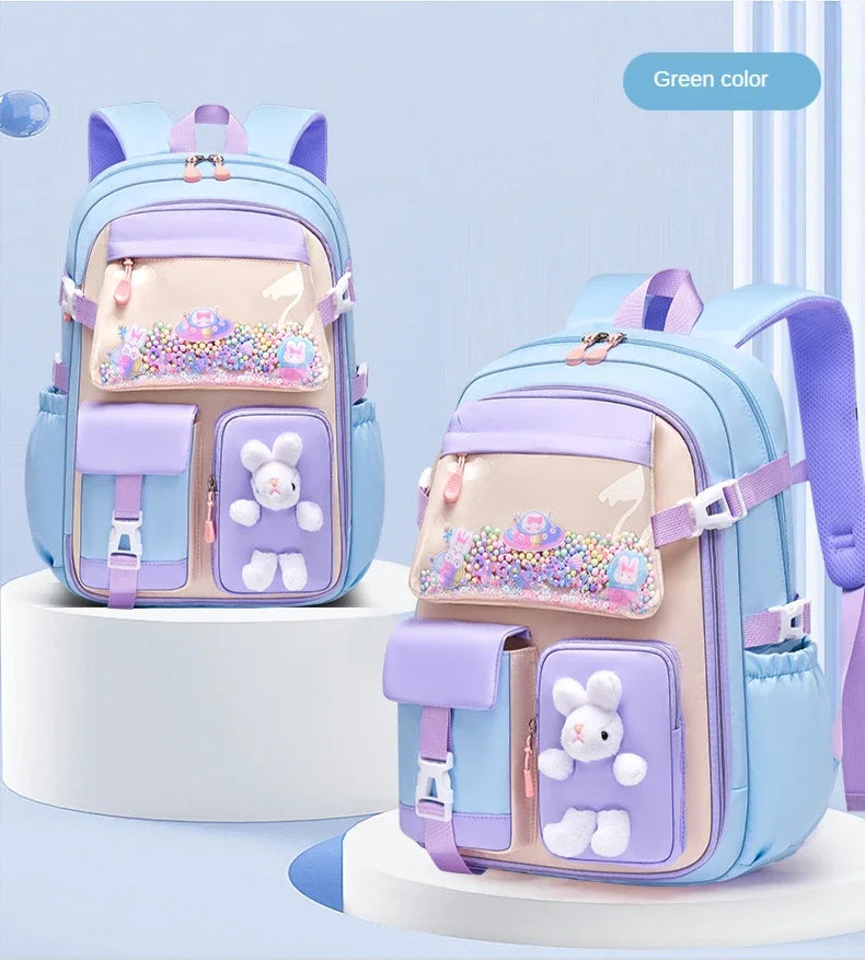 Elementary School Students Schoolbag Kawaii Lightweight Load Reduction Children's Schoolbag Large Capacity 16 Backpack Mochila