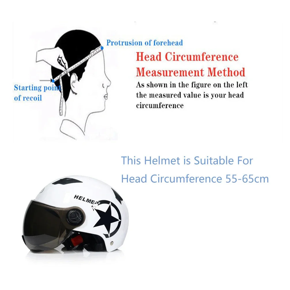 Cyclist Helmet Bicycle Helmet  Anti-UV Helmet Electric Motor Car Scooter Bike Open Face Half Helmet for Men Women