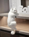 Simulation cat plush Doll Realistic Cute Cat Furry Hanging Ornaments Car Decoration Stuffed Animals Sculptures creative gift