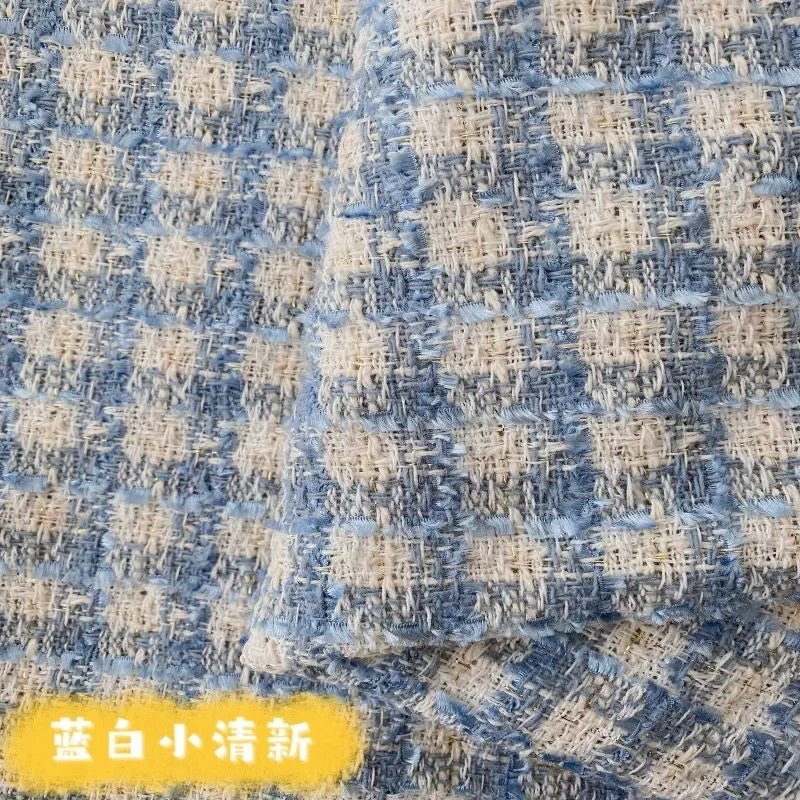 0.5M/1M/2M/3M High Quality fiber plaid woven tweed fabric for garment DIY coat clothing sewing quilting Cloth by the meter