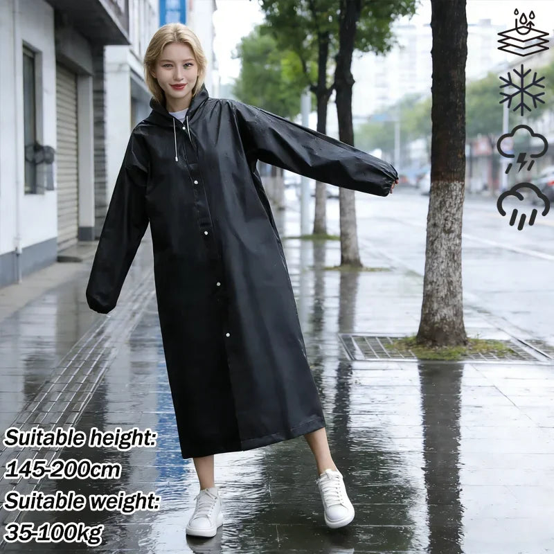 Portable Waterproof EVA Full Length Rain Poncho for Adults