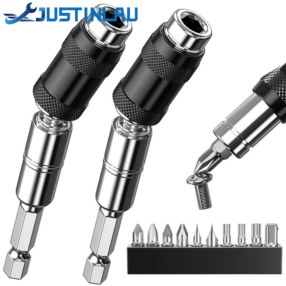 1/4"Hex Magnetic Pivoting Drill Bit Quick Change Drive Guide Drill Pivoting Bit Holder for Tight Spaces Magnetic Bit Tip Holder