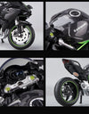 1/12 Kawasaki H2R Ninja Die Cast Motorcycle Model Toy Vehicle Collection Autobike Shork-Absorber Off Road Autocycle Toys Car