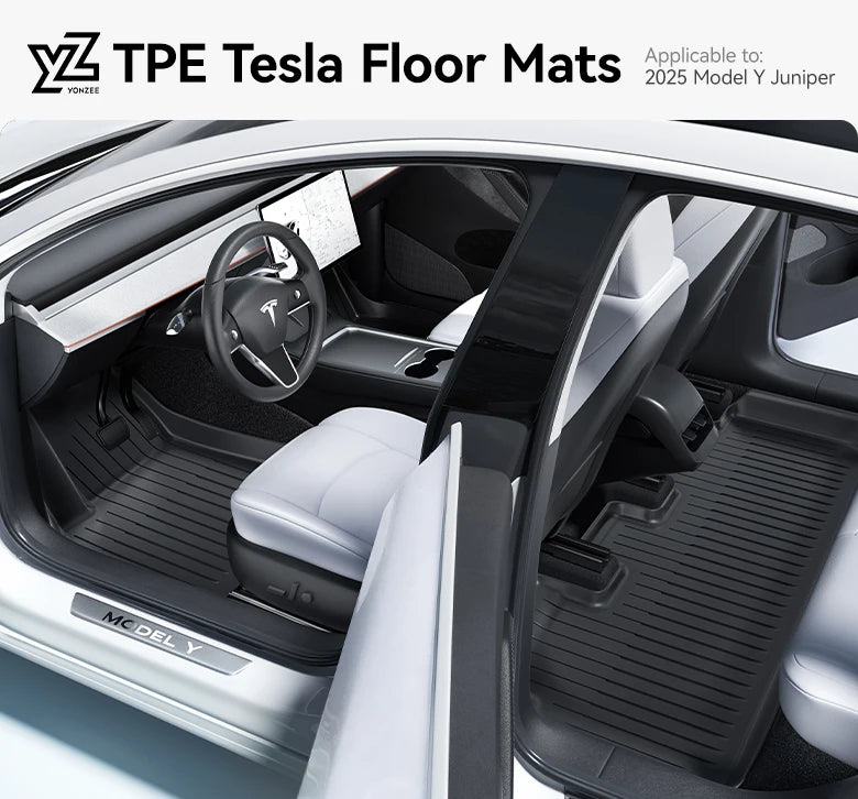 TPE Floor Mat Set for Tesla Model Y Juniper 2025 Right Hand Drive Waterproof Anti Slip Trunk and Interior Liner