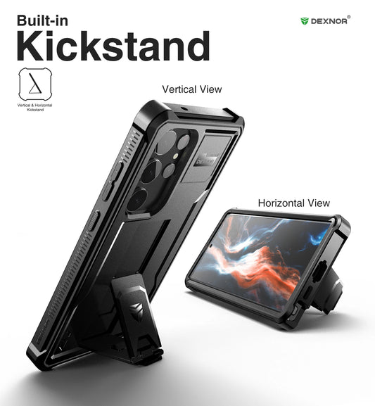 Full Body Heavy Duty Military Grade Protection Built-in Screen Protector and Kickstand for Samsung Galaxy S23 Ultra Case6.8 inch
