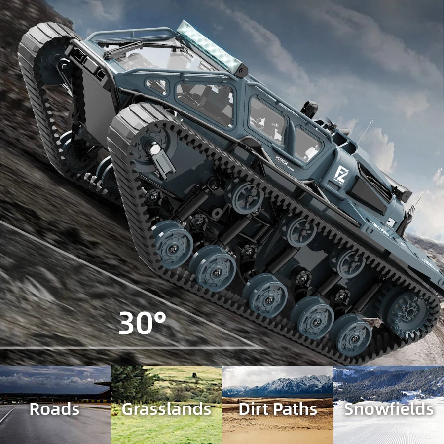 LED Light Full Scale Tracked Tank Simulation Model Toy RC Car Model Drift Remote Control Off-Road Vehicle Boy Gift