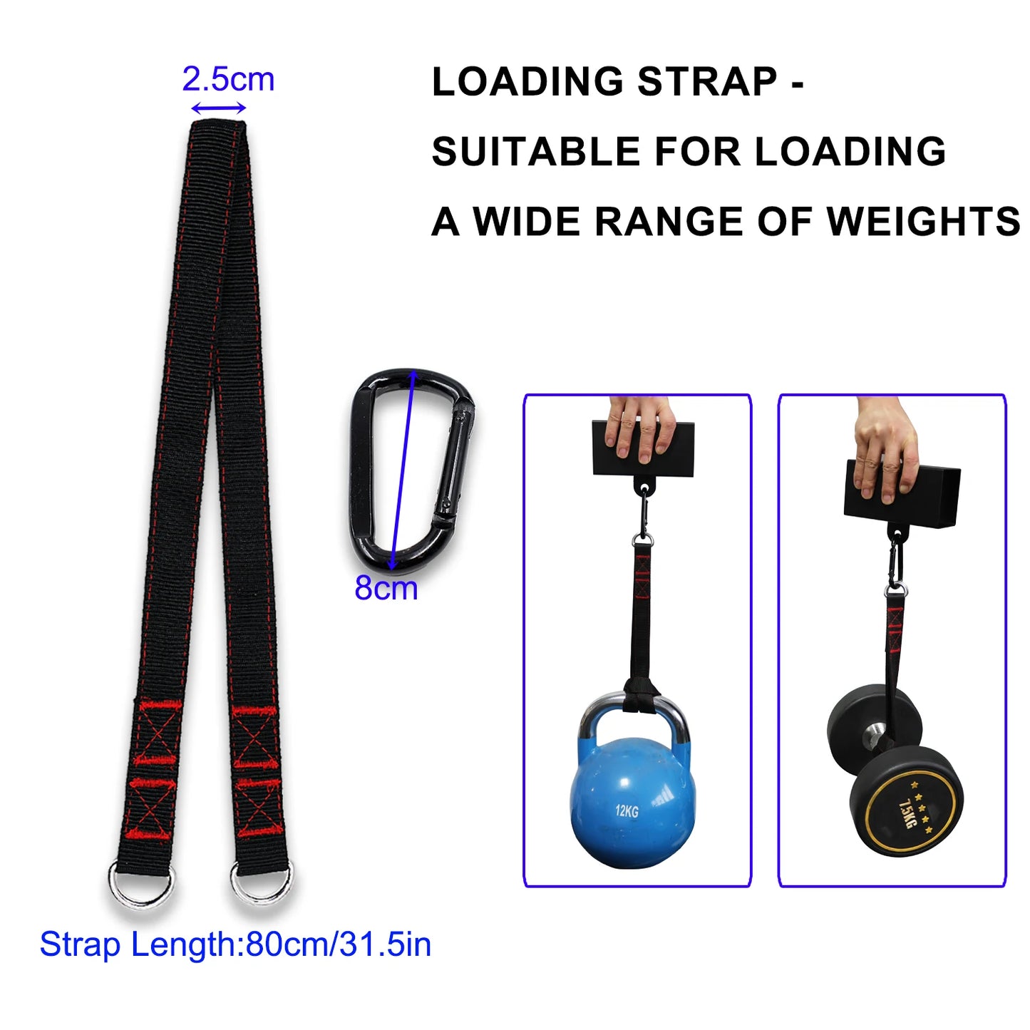 Metal Pinch Block with Loading Strap Climbing Power Grips Forearm Finger Exerciser Strength Training Strengthener Workout