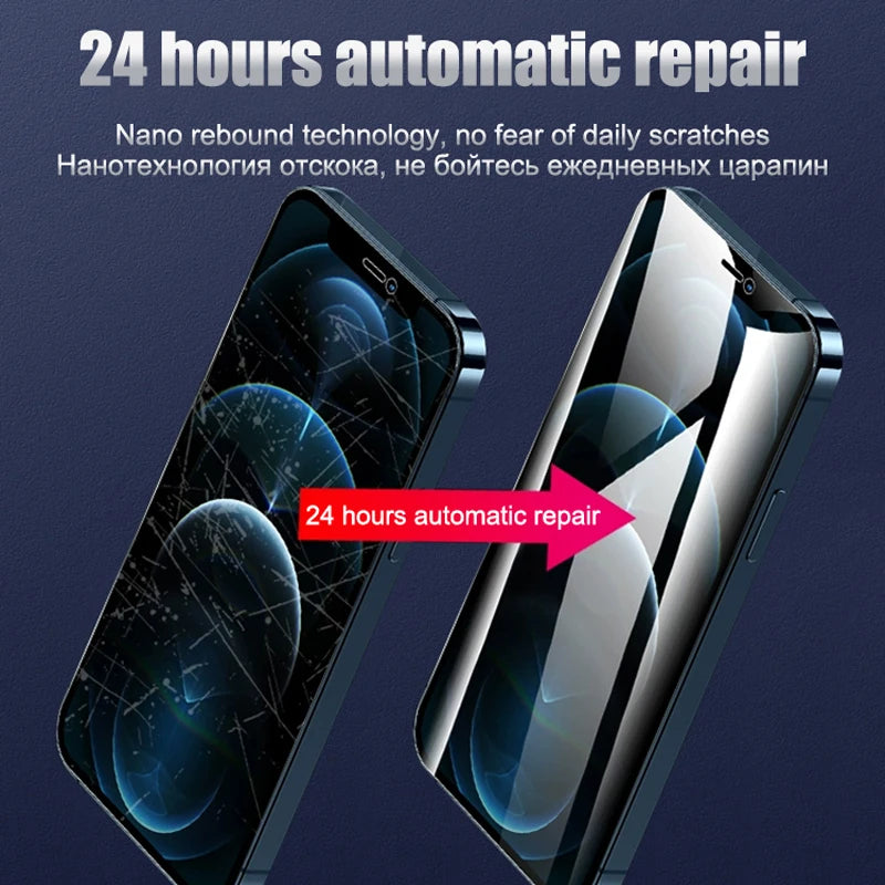 Full Body Hydrogel Film For iPhone 15 14 11 12 13 Pro Max Frame Front Back Screen Protector Camera Lens Protective Film Cover