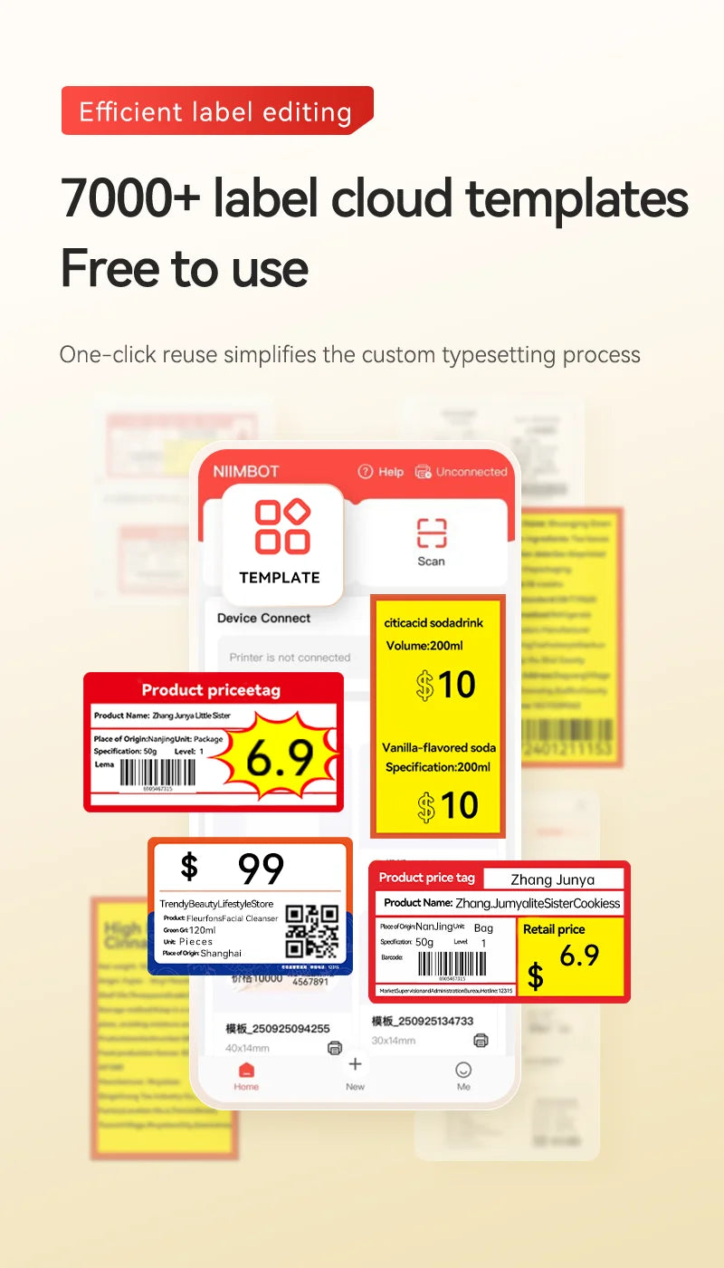 B4 Thermal Label Printer 110mm, Bluetooth Wireless Wide Label Maker, Inkless Barcode & Shipping Label Printer