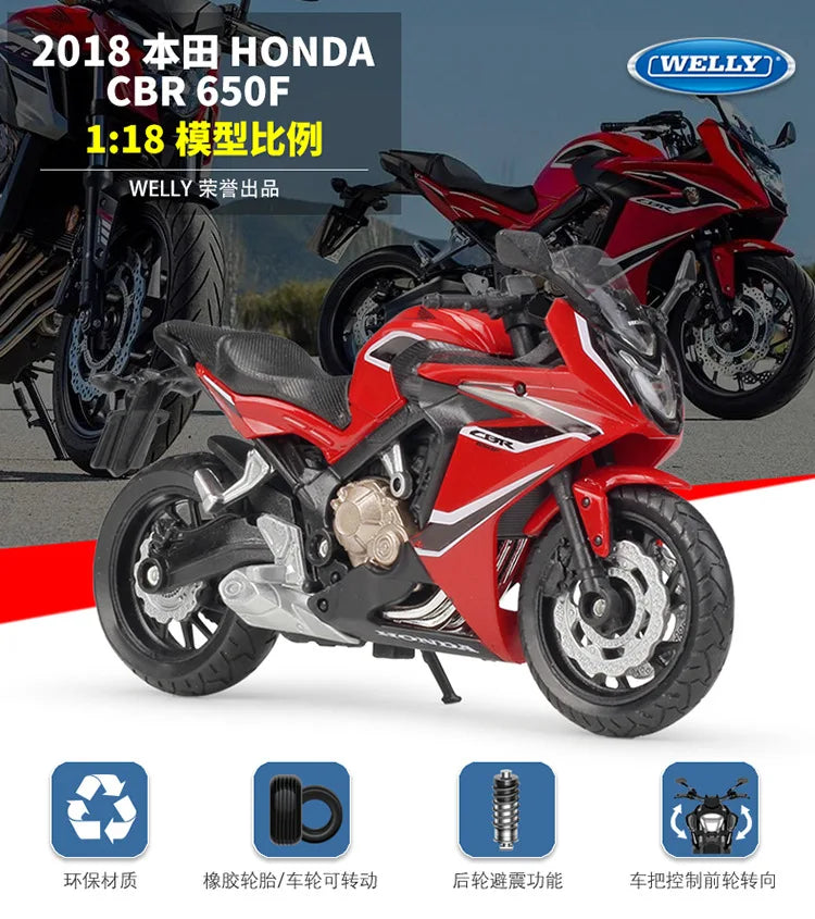 1 18 Scale Honda CBR650F Diecast Motorcycle Model