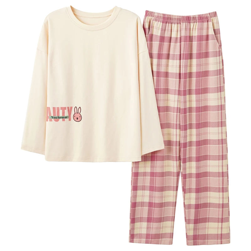 Women’s 2-Piece Pajama Set – Long Sleeve Top & Pants, Loose & Comfortable Winter Loungewear