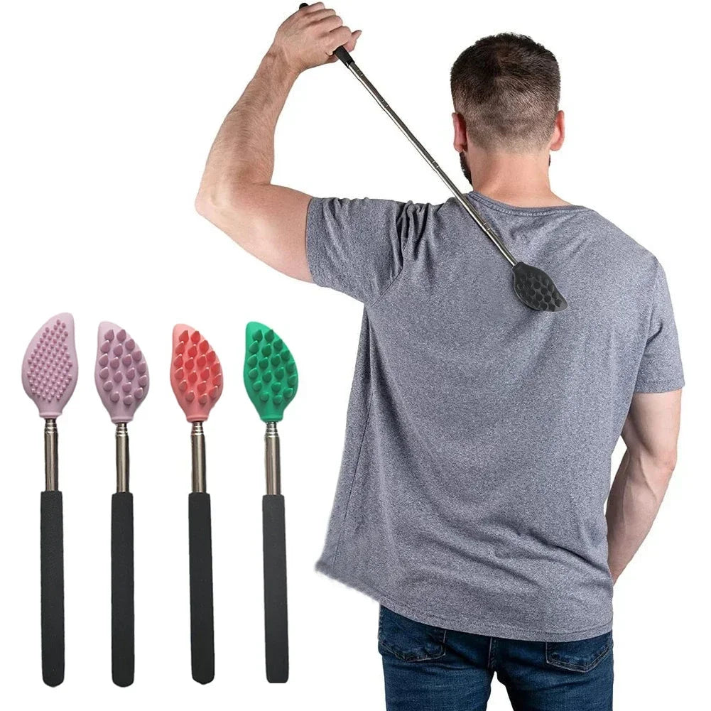 Back Scratcher Telescopic Silicone Backscratcher Massager Kit Back Scraper Extendable Telescoping Itch Health Massage Tools