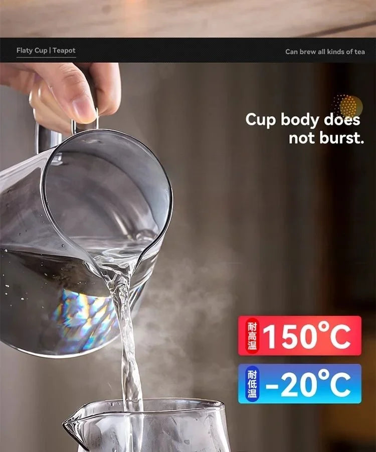 High Borosilicate Glass Tea Pot with One Touch Tea Separation Filter 1000ml