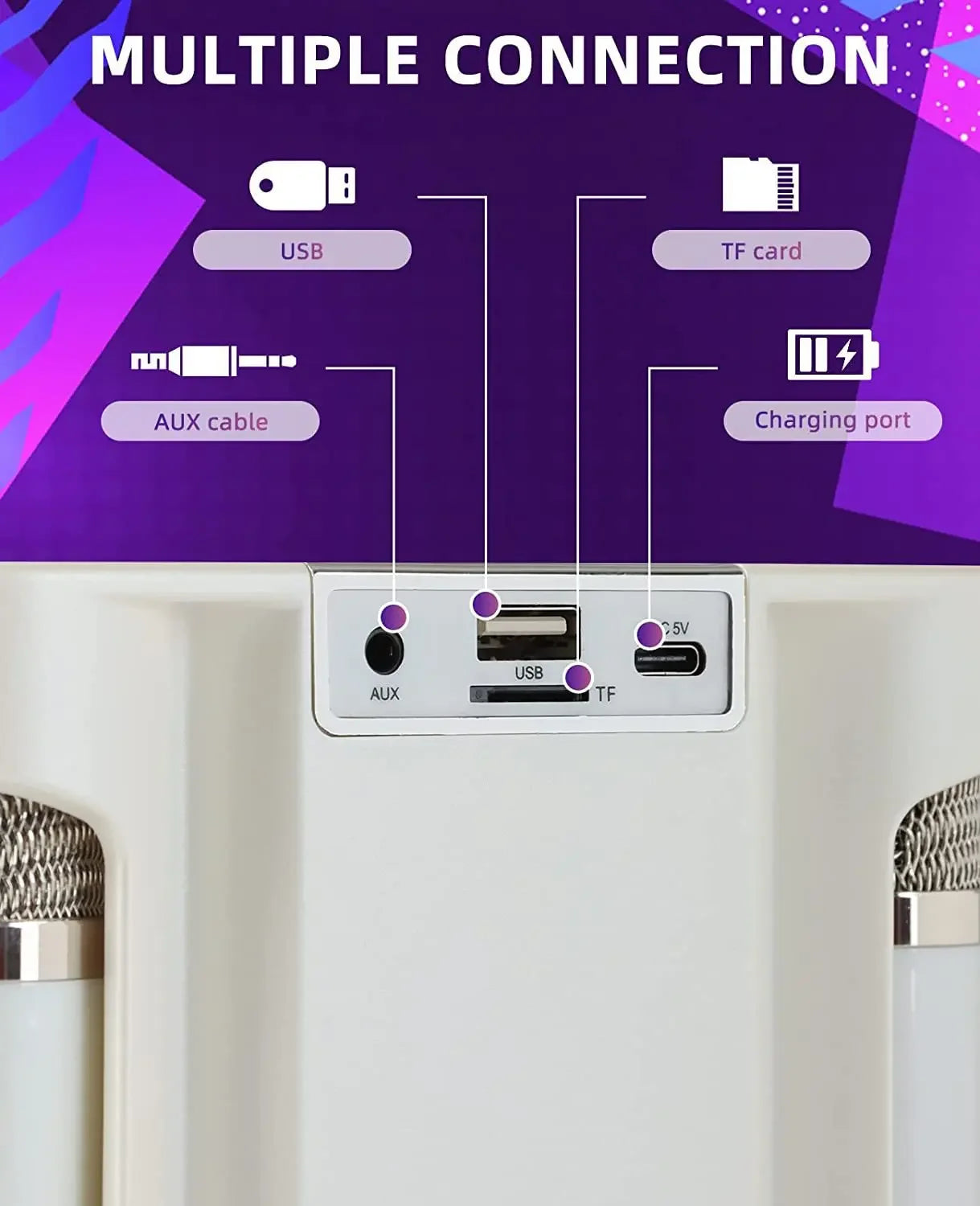 Portable Dual Microphone Karaoke Machine for Adults  Speaker Home KTV System HIFI Stereo Bluetooth Mic