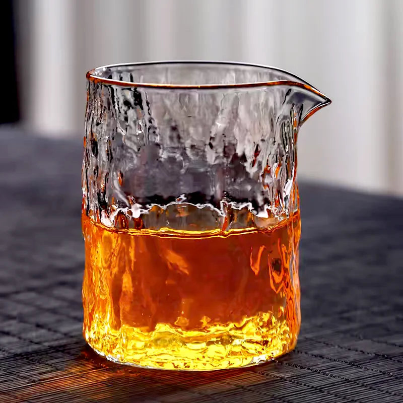 Transparent Uneven Hammer Pattern Glass Fair Cup Tea Mugs Chahai Tea Justice Cup Kung Fu Tea Pitcher Tea Set Accessories Teaware