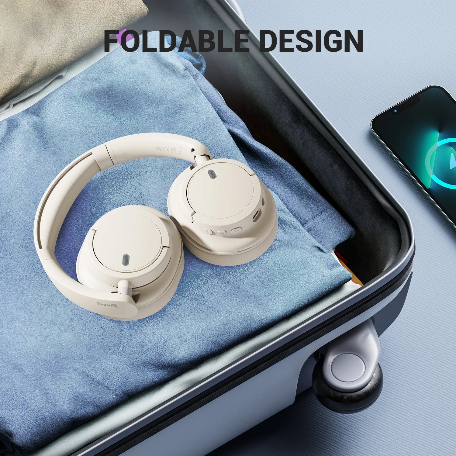 EKSA V16 Wireless Headphones Bluetooth 5.3 Over Ear Headset With Mic Bass/Pop Mode Hi-Res HiFi Wired Headphones 90H APP
