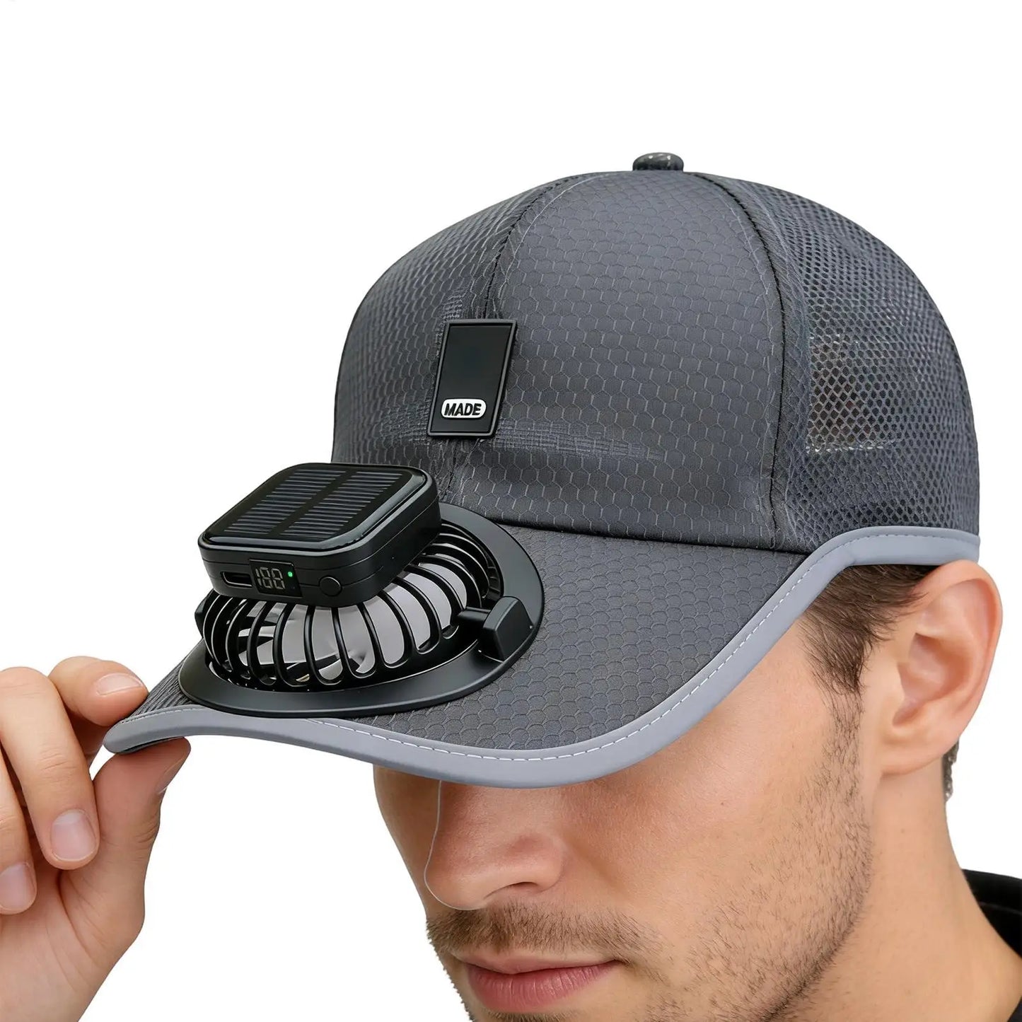Wide Brim Solar Fan Hat With USB Charging