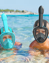 Kids Full Face Snorkel Mask Diving Mask With Detachable Camera Mount Wide View Anti-Fog Anti-Leak Snorkeling Swimming for Child