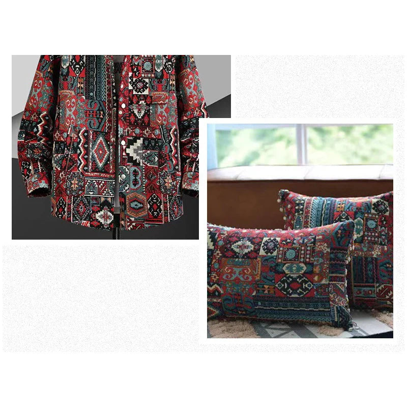 1/2/3M Bohemia Ethnic Style Jacquard Fabric Thickened for Clothing Sofa Tablecloth Home textile DIY Sewing Cloth by the meter