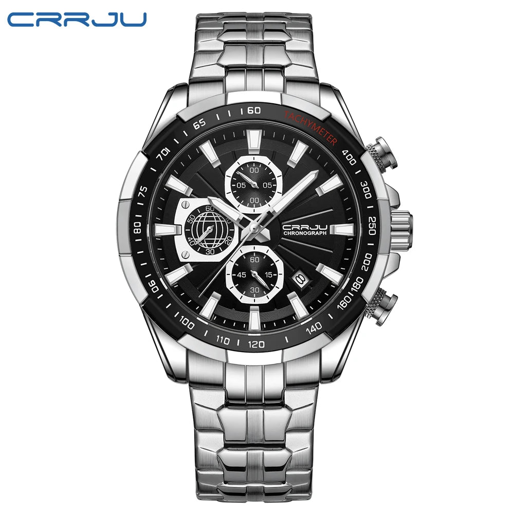 Men's Watches Fashion Business Multifunction Quartz Chronograph with Auto Date and Luminous Hands Relogio Masculino