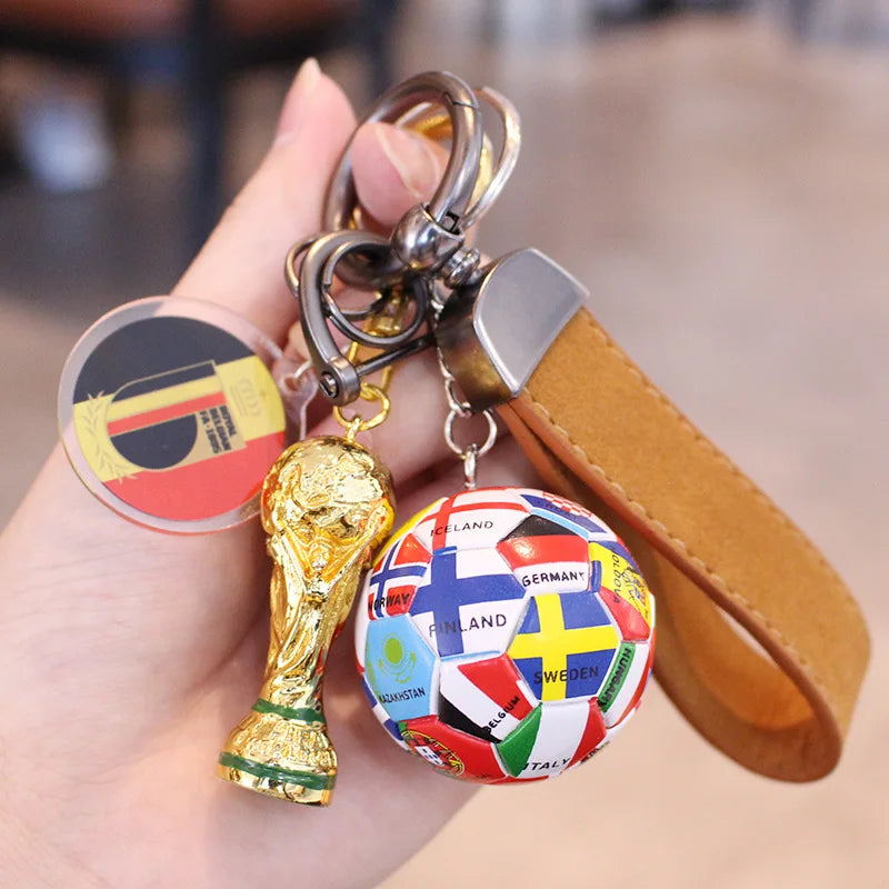 2026 Football Trophy Car Keychain Soccer Fan Bag Charm Souvenir