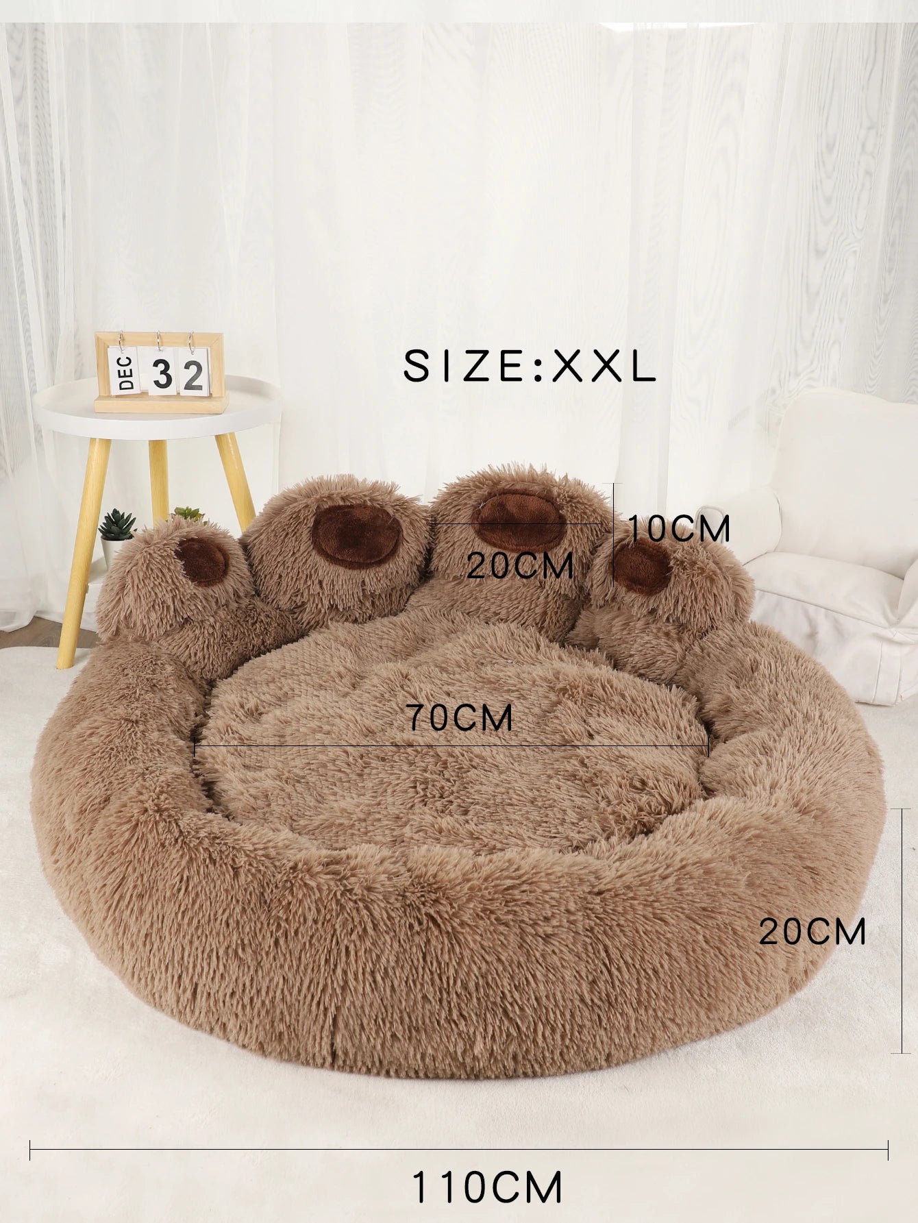Extra Large Washable Plush Pet Kennel Bed