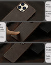 for Magsafe Case for iPhone 15 16 Pro Max 16Pro Retro Luxury Full Grain Cowhide Genuine Oiled PULL-UP Leather Magnetic Cover