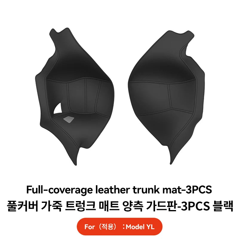Full Coverage Nappa Leather Trunk Mat for Tesla Model YL Juniper 2026 6 Seat All Weather Cargo Liner