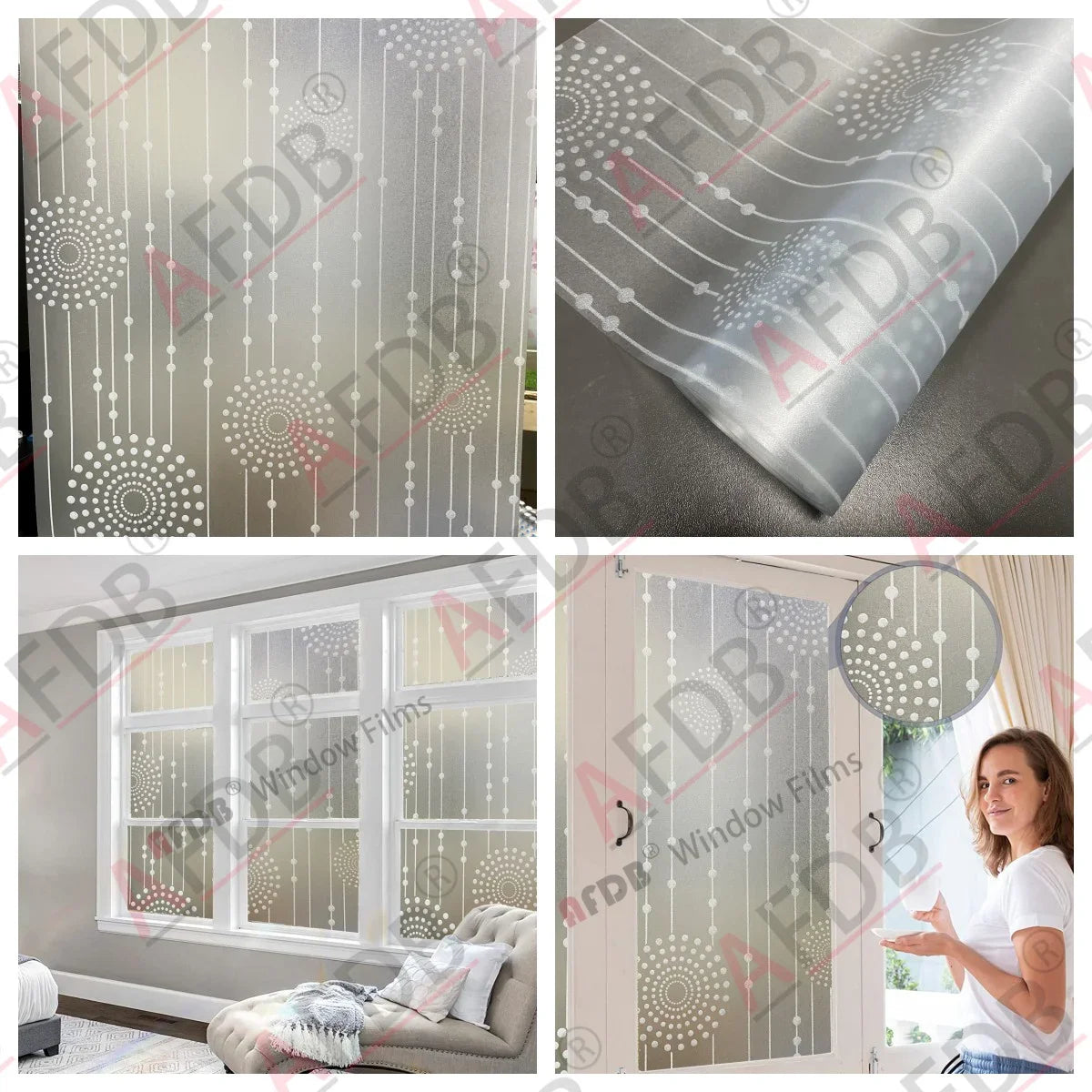 Frosted Window Film Privacy Opaque Window Stickers Self Adhesive Glass Vinyl Film for Kitchen Bathroom Office Matte Glass Stain