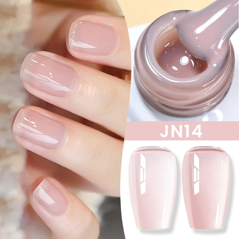 10ml Jelly Nude Gel Nail Polish Autumn Amber Semi Transparent Manicure Soak off UV LED Nails Gel Varnish