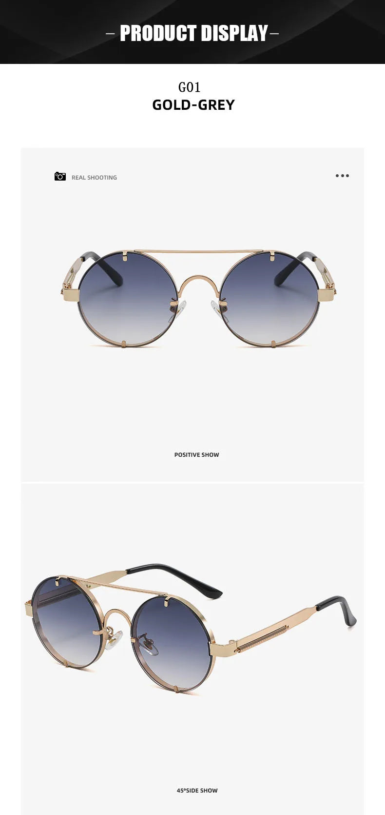 Round Steampunk Sunglasses With UV400 Protection