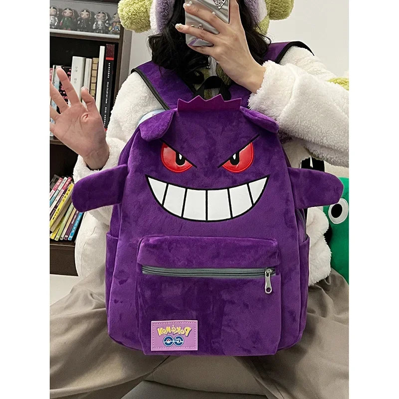 Gengar Plush Backpack Large Capacity Soft Shoulder Bag