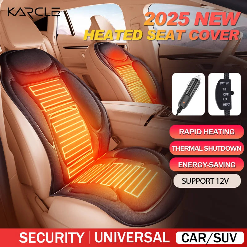 Winter Heated Car Seat Cover 12V Heating Warmer Car Seat Cushion 1/2pcs Auto Universal Car Seat Protector Cloak Cover Pads Set