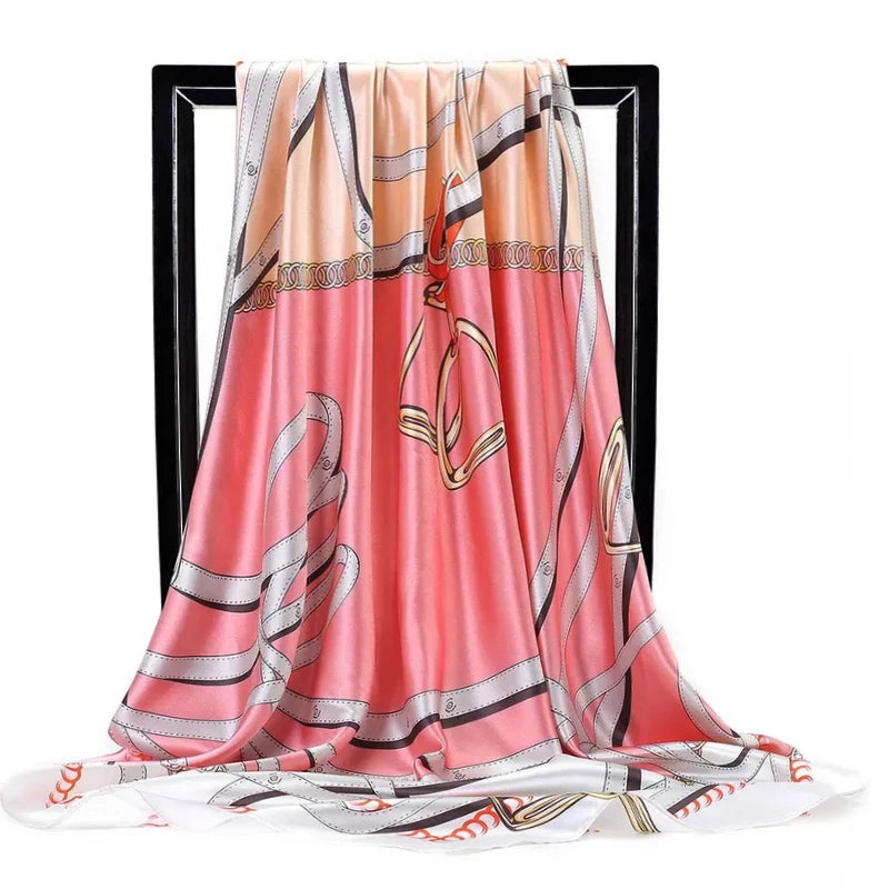 Scarves For Women Print Silk Satin Head Scarf Female Luxury Brand Square Shawl Large Hijab Scarfs