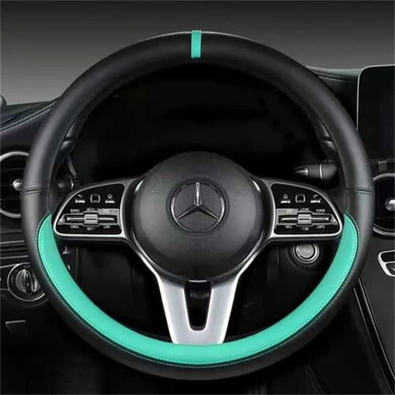 Universal Microfiber Leather Car Steering Wheel Cover 37CM 38CM