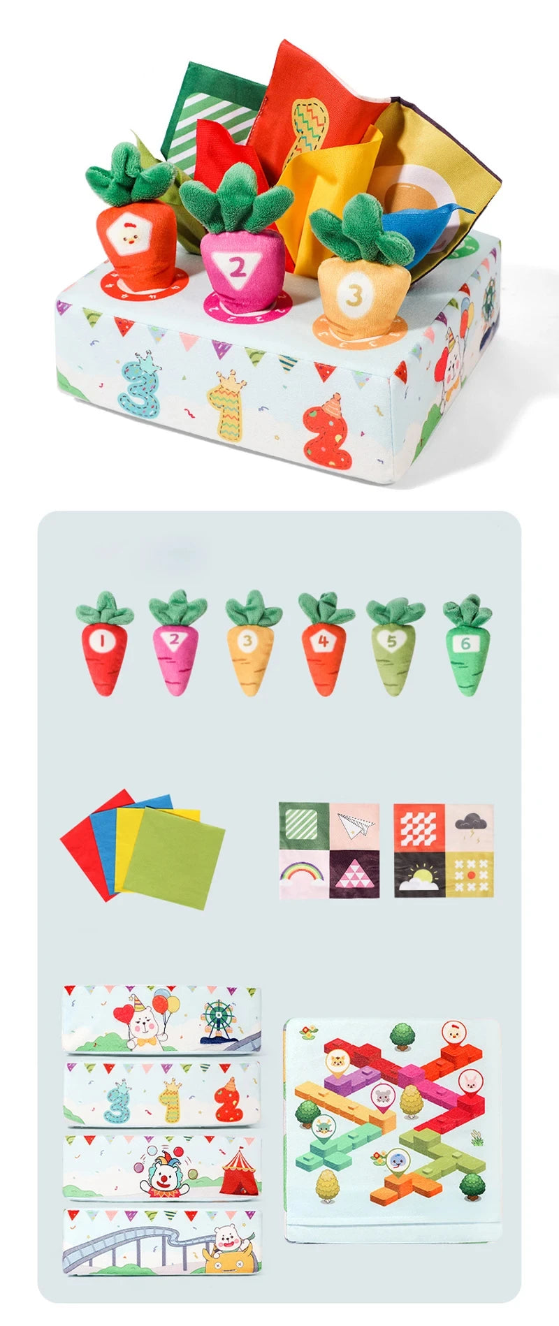 Toys 0 12 Month Tissue Box Pull Out Radish Toy Games s Fine Motor Skills Toys Montessori Early Learning Sensory Toy