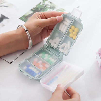 Mini Portable Medicine Box High Beauty Travel for Seven Days Multi Grid Split Package Pills Tablets Sealed Storage Box