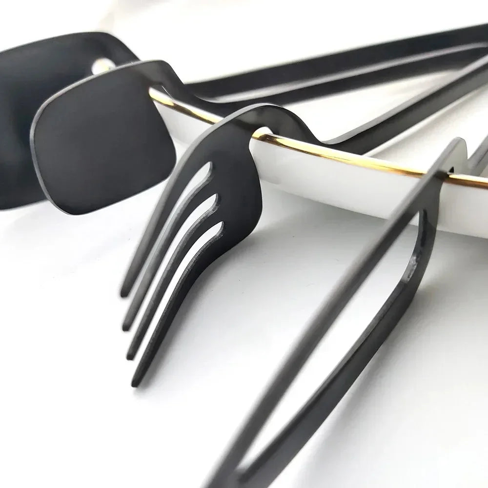 4pcs Rainbow Dining Spoon Fork Table Set Home Kitchen Table Decor Cutlery Sets Ice Cream Desserts Soup Coffee Use Kitchen Tools