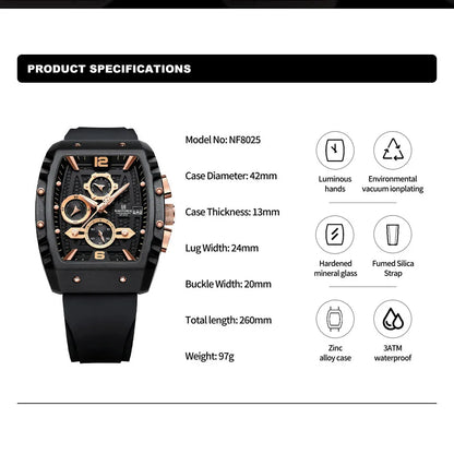 Watches Silicone Band Military Quartz Wristwatches Fashion Waterproof Clock Relogio Masculino