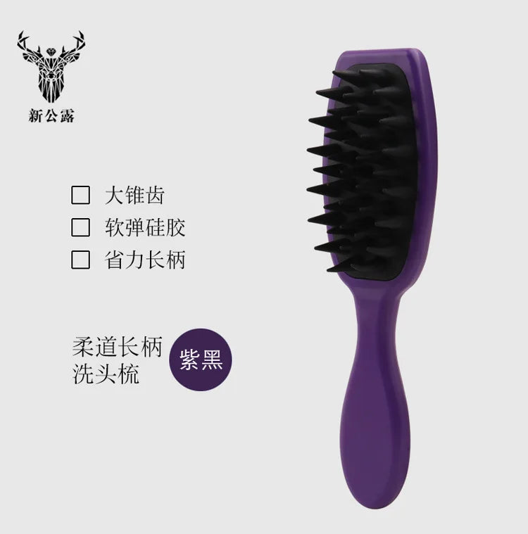 Silicone Shampoo Brush Head Scalp Massage Comb Clean The Scalp Thoroughly Body Massage Brush Bath Brush Salon Hairdressing Tool