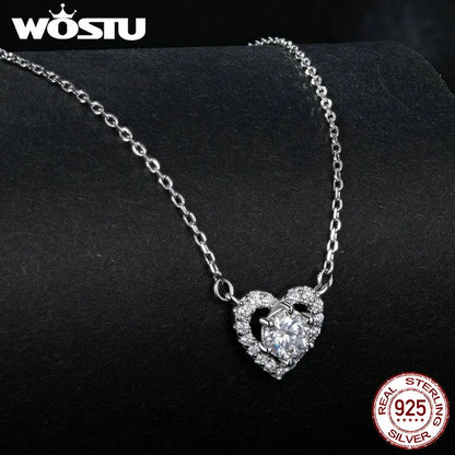 0.5CT Moissanite Love Heart Pendant Necklace For Women 925 Sterling Silver Diamond Cut moissanite